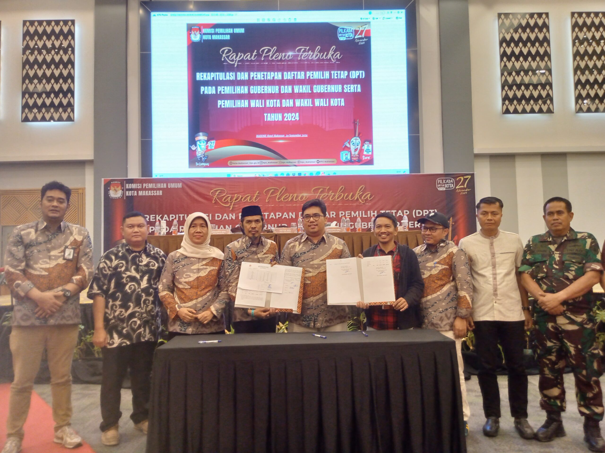 KPU Tetapkan 1.037.164 DPT Makassar dalam Rapat Pleno Terbuka