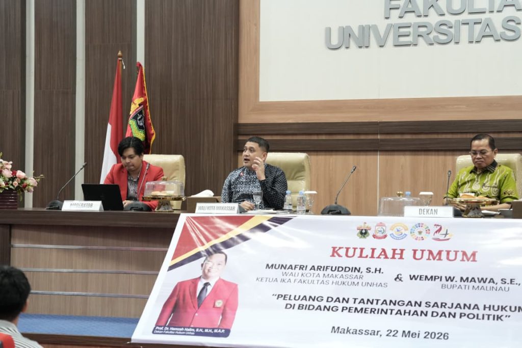 Wali Kota Makassar Munafri Arifuddin Saat Membawakan Kuliah Umum di Fakultas Hukum Universitas Hasanuddin