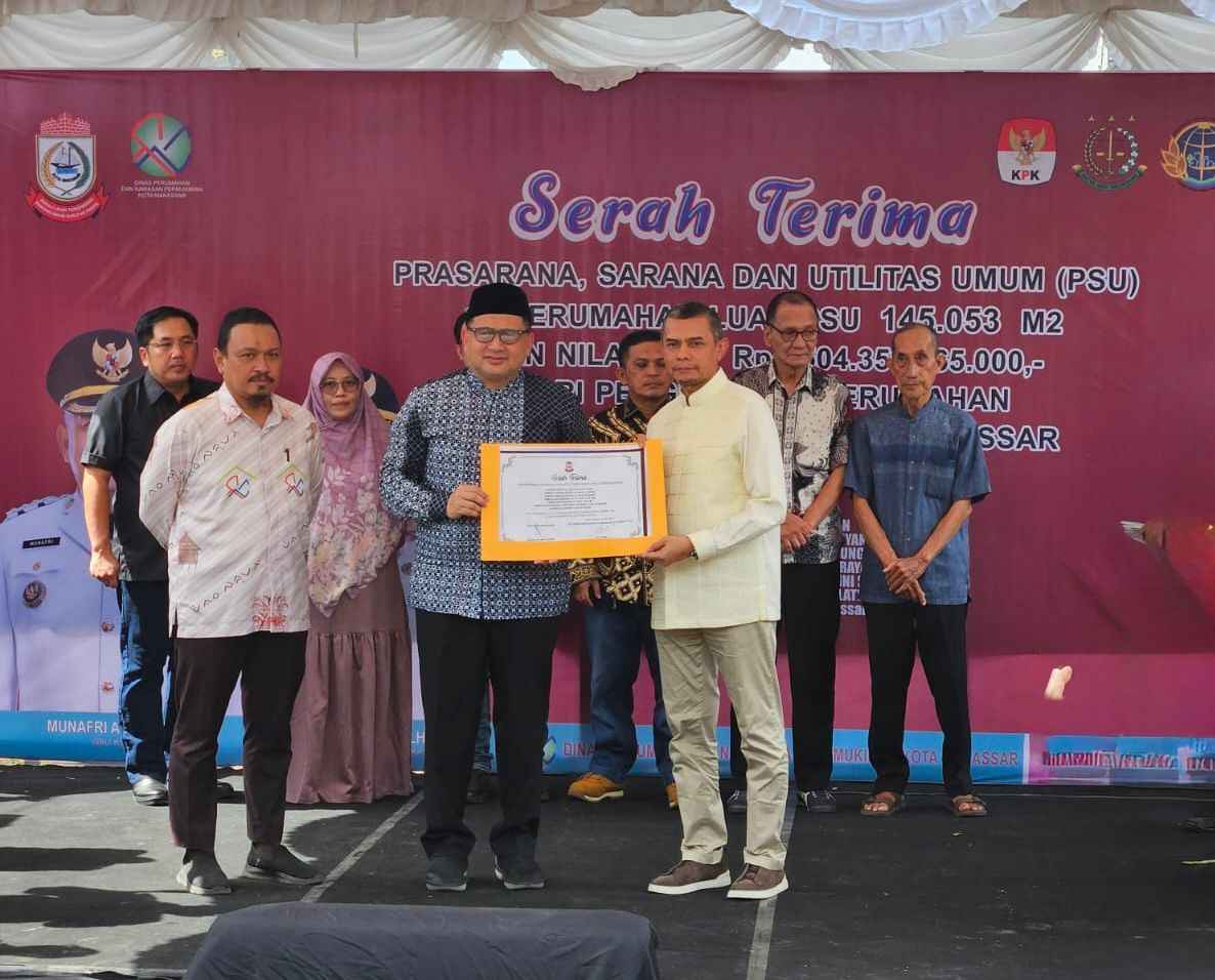 GMTD Serahkan PSU Rp455 Miliar ke Pemkot Makassar, Perumahan Kini Resmi Dikelola Pemerintah
